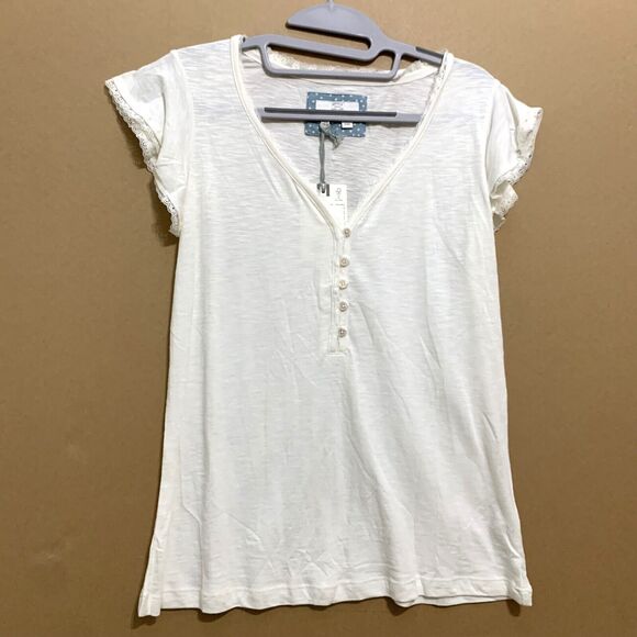 FAT FACE Ivory White LUNA Woven Sleep Tee Cotton/Modal SZ 2 NWT - Picture 2 of 7